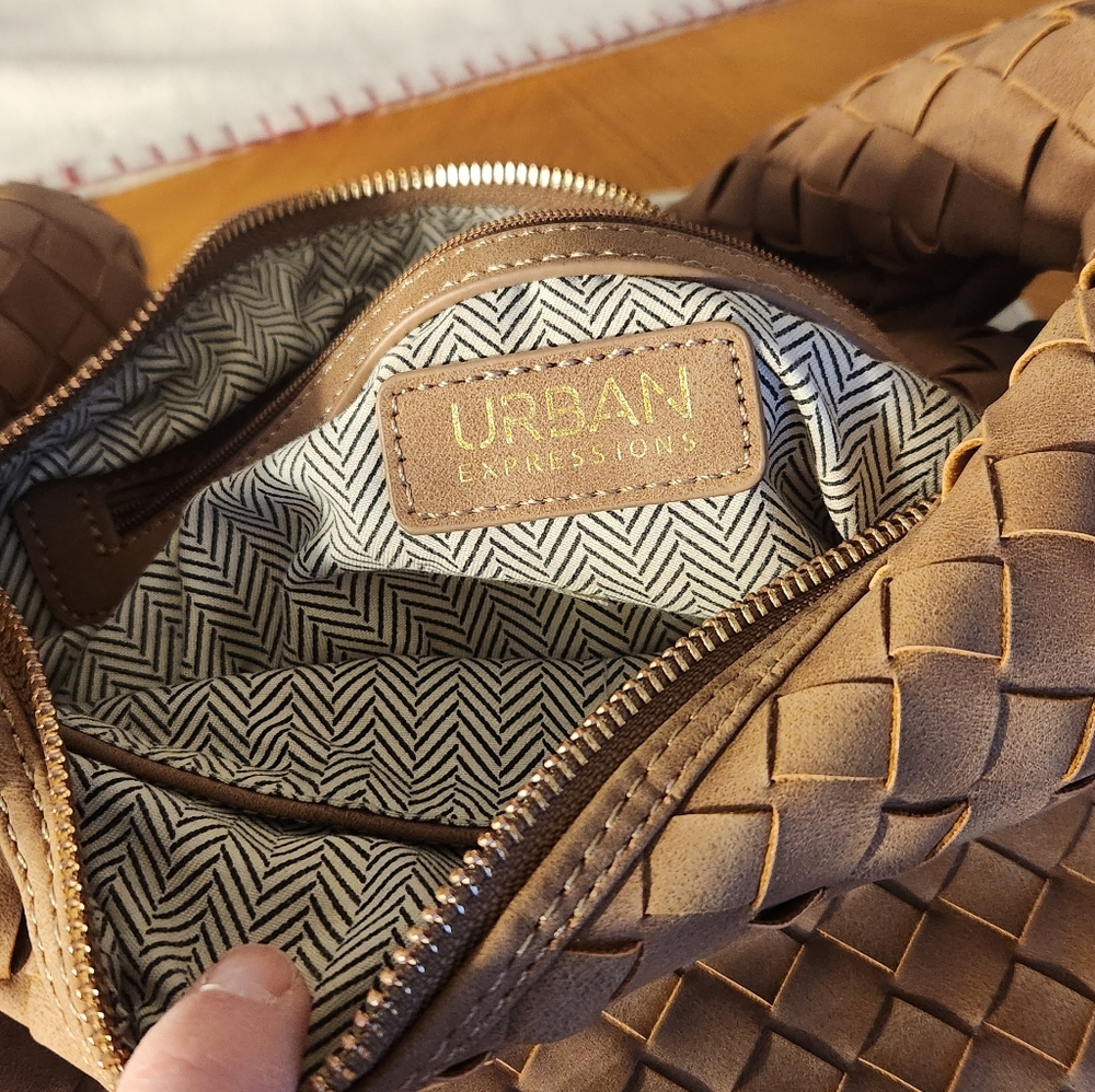 Urban Expressions Tan Woven Hobo Bag - Picture 7 of 12
